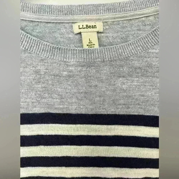 LL Bean Men’s Crew Neck 100% Cotton Sweater Size Large - Picture 4 of 5